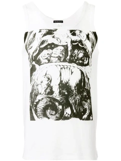 Shop Ann Demeulemeester Abstract Print Tank Top - White