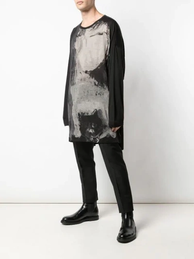 Shop Yohji Yamamoto Dog And Woman T-shirt In Black