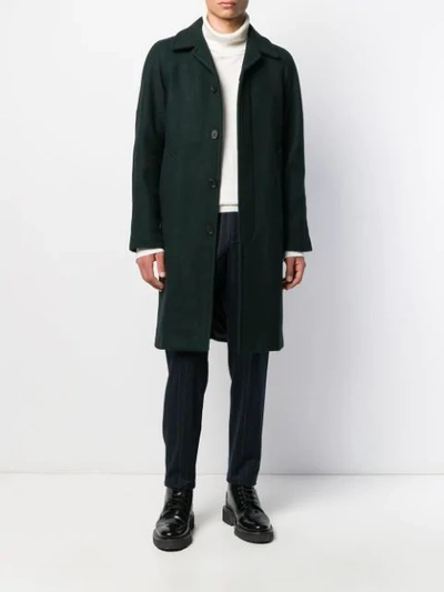 Shop Sandro Belted Coat In Green