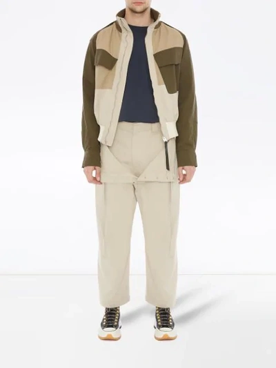 Shop Jw Anderson Drawstring Double Front Trousers In Neutrals