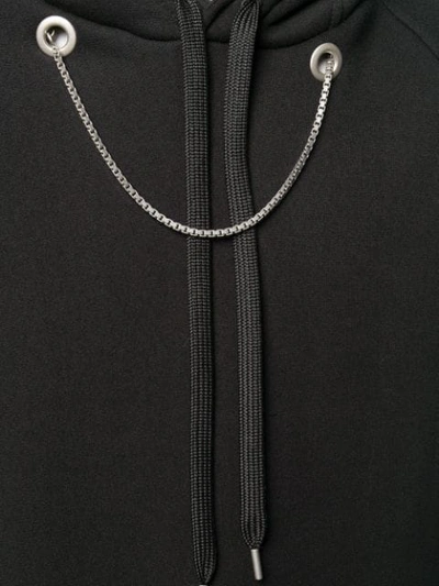 Shop Neil Barrett Chain Detail Hoodie In Black
