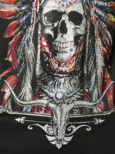Shop Philipp Plein Cowboy Studded Skull T-shirt In Black