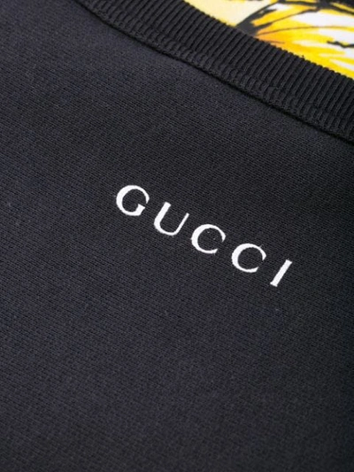 Shop Gucci ”not A Human Voice” Print Sweater In Black