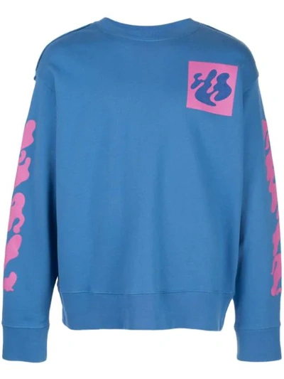 Shop Off-white Shape Of Incompiuto Crew Neck Sweater In Blue