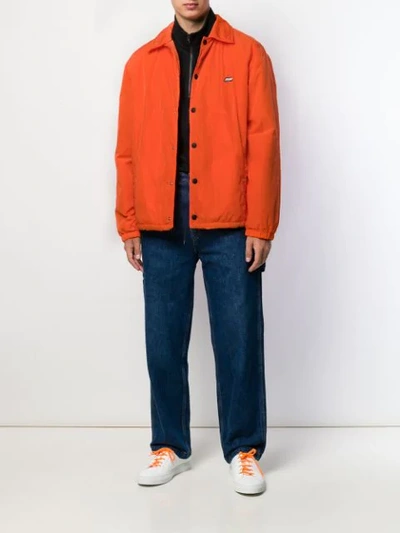 MSGM OVERSHIRT PATCH JACKET - 橘色