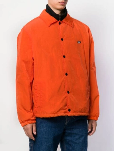 MSGM OVERSHIRT PATCH JACKET - 橘色