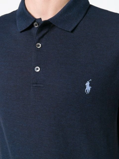 Shop Polo Ralph Lauren Logo Patch Polo Shirt In Blue