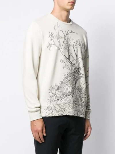 Shop Etro Cervo Knitted Sweater In Neutrals