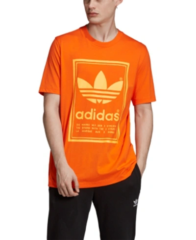 Shop Adidas Originals Adidas Men's Logo T-shirt In Orange/flash