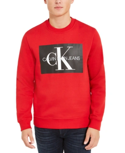 Shop Calvin Klein Jeans Est.1978 Men's Monogram Sweatshirt In Barbados Cherry