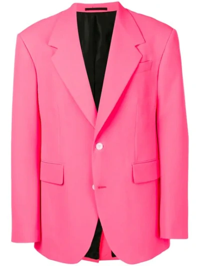 Shop Versace Single Breasted Blazer In Pink