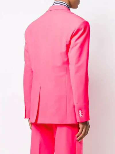 Shop Versace Single Breasted Blazer In Pink