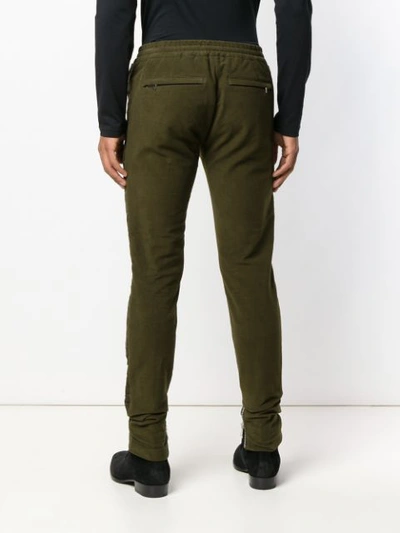 Shop Balmain Zipped Track Pants - Green