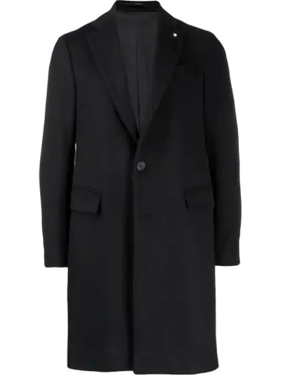 Shop Lardini Single Breasted Coat In Blue