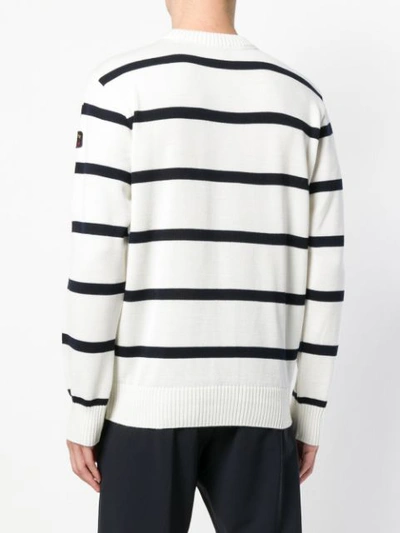 logo patch striped sweater