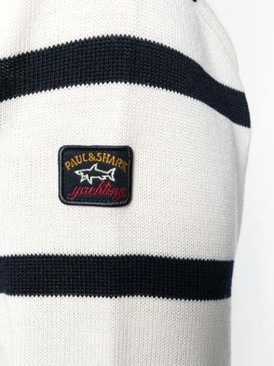 logo patch striped sweater