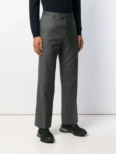 Shop Prada Checked Straight-leg Trousers In Grey