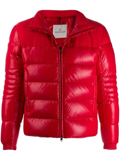 Shop Moncler Zipped Padded Jacket In 455 Red