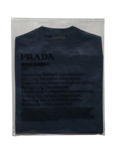 Shop Prada Triple Pack Crew Neck T-shirts In Blue