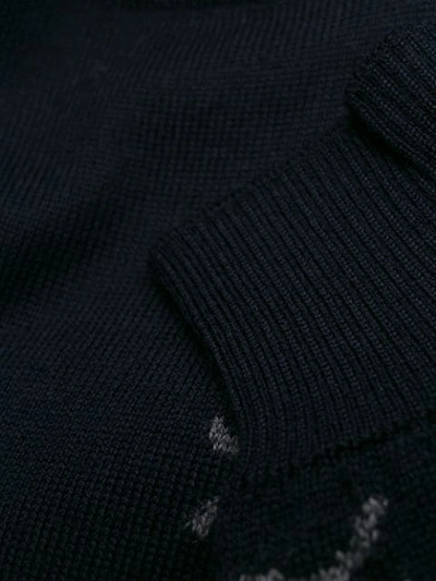 Shop Fendi Ff Knit Sweater In Blue
