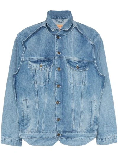 Shop Y/project Reconstructed Denim Jacket In Blue