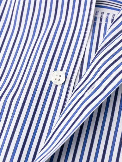 Shop Comme Des Garçons Shirt Striped Long-sleeve Shirt In Blue