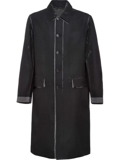 Shop Prada Wool Coat In Grey