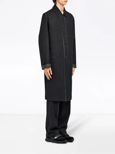 Shop Prada Wool Coat In Grey