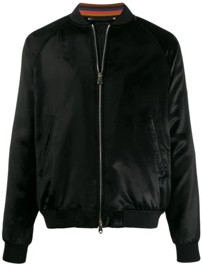 Shop Paul Smith Fitted Bomber Jacket In Black
