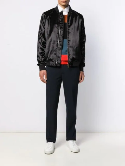 Shop Paul Smith Fitted Bomber Jacket In Black