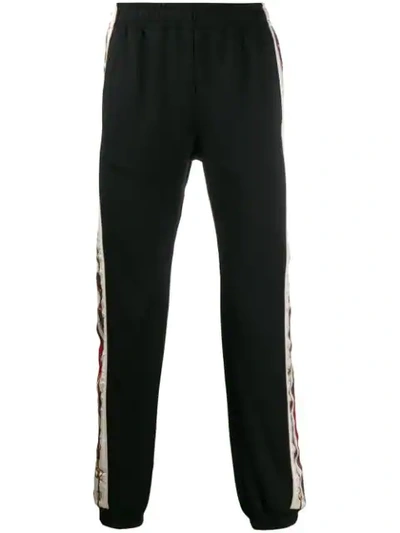 Shop Gucci Logo Stripe Track Pants In Black