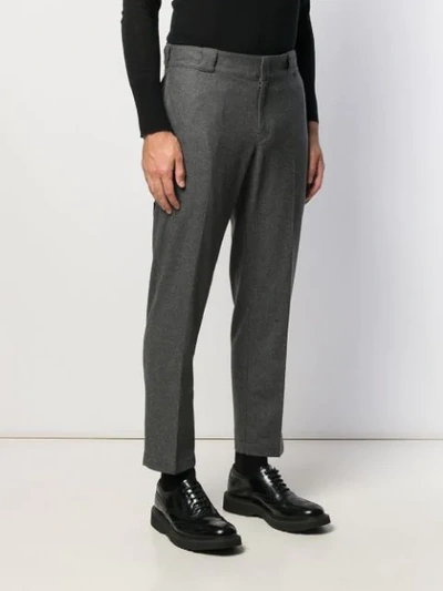 Shop Prada Cropped Tailored Trousers In Grey