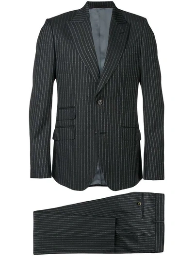 Shop Gucci Heritage Logo Stripe Suit In Black