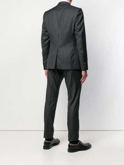 Shop Gucci Heritage Logo Stripe Suit In Black