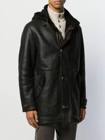 Shop Ajmone Lined Single Breasted Coat In Brown