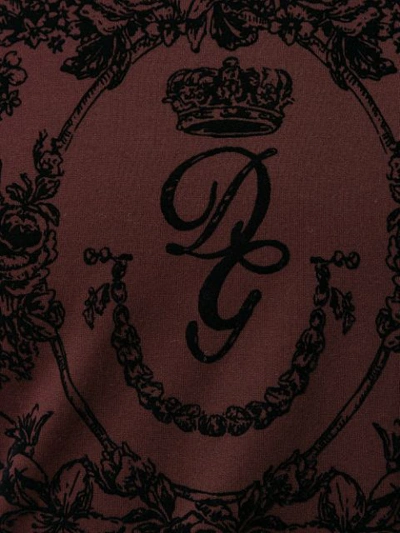 Shop Dolce & Gabbana Flocked Print T-shirt In Brown
