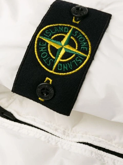 Shop Stone Island Logo Padded Jacket In V0099 Bianco