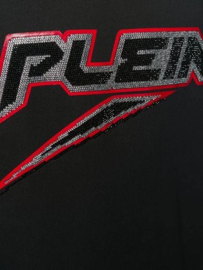 Shop Philipp Plein T-shirt Mit Pailletten-logo In Black
