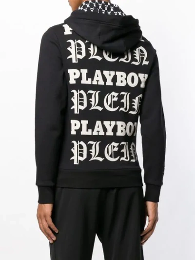 Shop Philipp Plein Playboy Printed Hoodie In Black