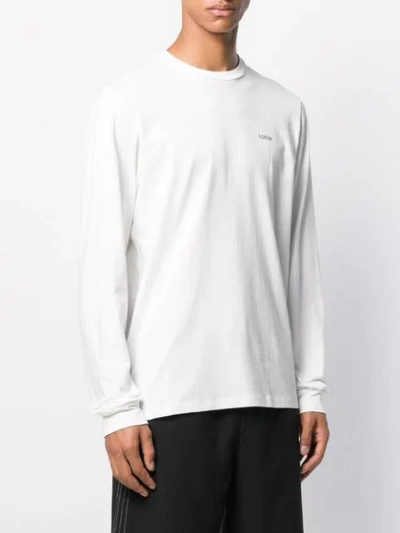 Shop Adish Logo Embroidery Sweatshirt In White