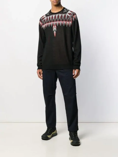 Shop Marcelo Burlon County Of Milan Norwegian Wings Intarsia Jumper In Black