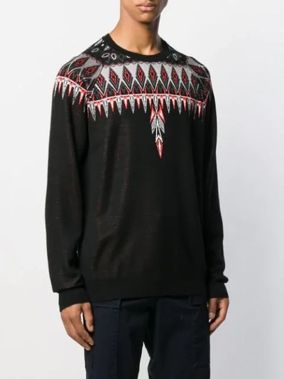 Shop Marcelo Burlon County Of Milan Norwegian Wings Intarsia Jumper In Black