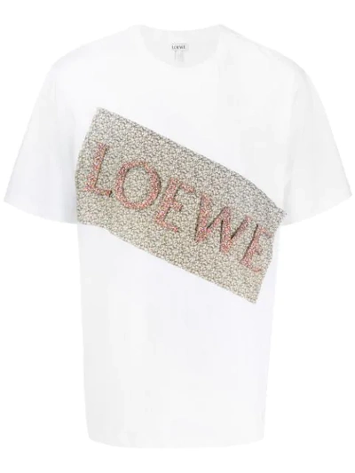 Shop Loewe Flower Logo Patch T-shirt In White