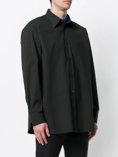 Shop Raf Simons Joy Division Embroidered Shirt In Black