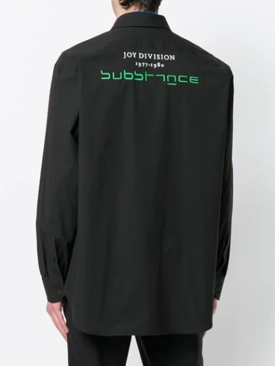 Shop Raf Simons Joy Division Embroidered Shirt In Black