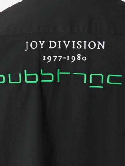 Shop Raf Simons Joy Division Embroidered Shirt In Black