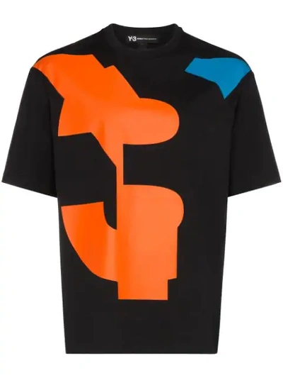 Shop Y-3 Geometric Print T-shirt In Silver