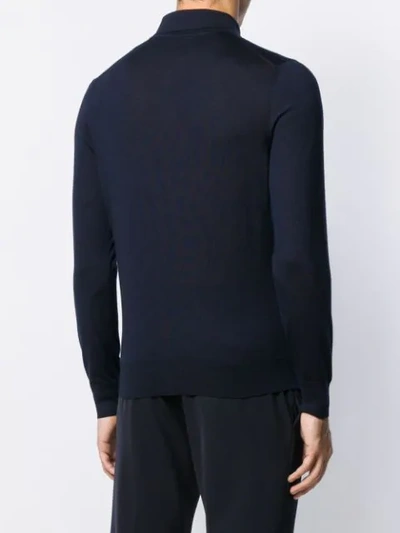 Shop Ermenegildo Zegna Cashmere Polo Sweatshirt In Blue