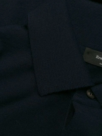 Shop Ermenegildo Zegna Cashmere Polo Sweatshirt In Blue