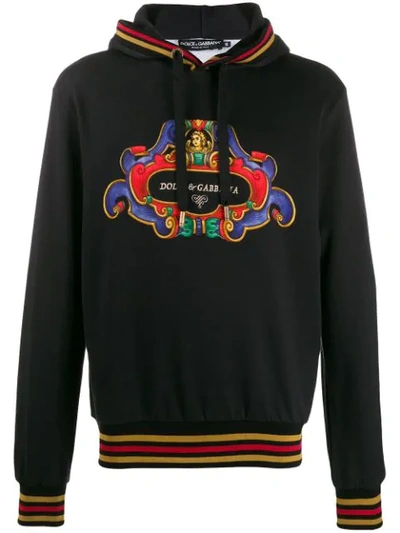 Shop Dolce & Gabbana Heraldic Print Sweatshirt In Black